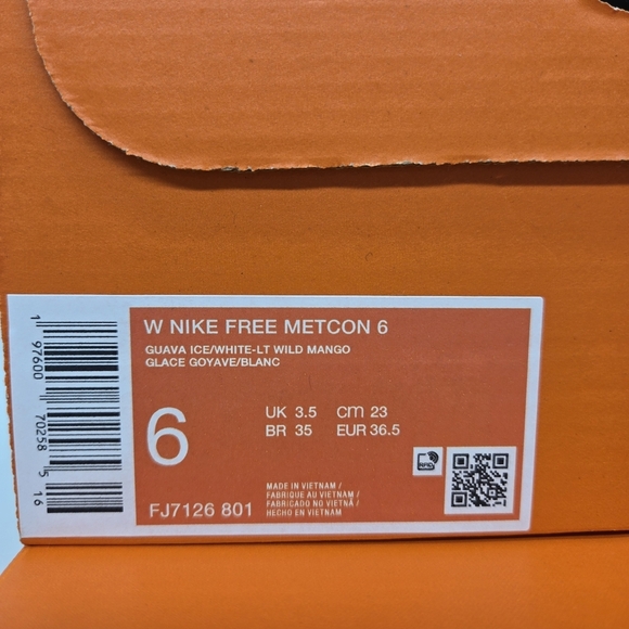 New Nike Free Metcon 6 Guava Ice Light Wild Mango Women's Workout Shoes Size 6 - Picture 8 of 8
